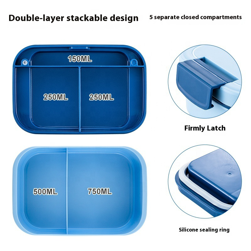 1900ml Double-Layer Lunchbox (Purple)